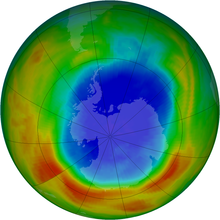 Antarctic ozone map for 29 September 1986